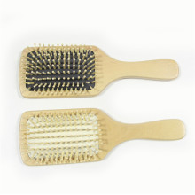 Brosse à cheveux de fonction de ménage de logo d&#39;OEM avec la poignée en bois